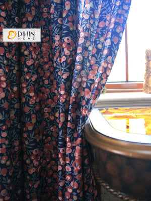 DIHIN HOME Pastoral Retro Printed,Blackout Grommet Window Curtain for Living Room ,52x63-inch,1 Panel Roman Shades Curtains Window Blinds custom curtains blackout curtains curtains for living room sheer curtains curtain fabric linen curtains kitchen curtains velvet curtains pinch pleat curtains bay window curtains outdoor curtains pleated curtains floral curtains dining room curtains kitchen valances drapes for bedroom patio curtains nursery curtains grommet curtains