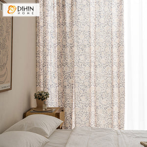 DIHIN HOME Pastoral Retro Printed,Blackout Grommet Window Curtain for Living Room ,52x63-inch,1 Panel Roman Shades Curtains Window Blinds custom curtains blackout curtains curtains for living room sheer curtains curtain fabric linen curtains kitchen curtains velvet curtains pinch pleat curtains bay window curtains outdoor curtains pleated curtains floral curtains dining room curtains kitchen valances drapes for bedroom patio curtains nursery curtains grommet curtains