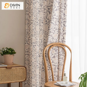 DIHIN HOME Pastoral Retro Printed,Blackout Grommet Window Curtain for Living Room ,52x63-inch,1 Panel Roman Shades Curtains Window Blinds custom curtains blackout curtains curtains for living room sheer curtains curtain fabric linen curtains kitchen curtains velvet curtains pinch pleat curtains bay window curtains outdoor curtains pleated curtains floral curtains dining room curtains kitchen valances drapes for bedroom patio curtains nursery curtains grommet curtains
