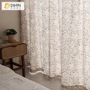 DIHIN HOME Pastoral Retro Printed,Blackout Grommet Window Curtain for Living Room ,52x63-inch,1 Panel Roman Shades Curtains Window Blinds custom curtains blackout curtains curtains for living room sheer curtains curtain fabric linen curtains kitchen curtains velvet curtains pinch pleat curtains bay window curtains outdoor curtains pleated curtains floral curtains dining room curtains kitchen valances drapes for bedroom patio curtains nursery curtains grommet curtains