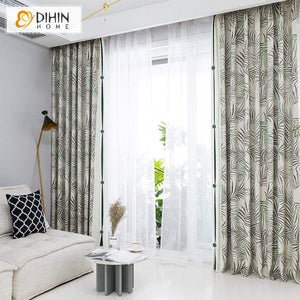DIHIN HOME Pastoral Simple Branch Printed Curtain ,Cotton Linen ,Blackout Grommet Window Curtain for Living Room ,52x63-inch,1 Panel Roman Shades Curtains Window Blinds custom curtains blackout curtains curtains for living room sheer curtains curtain fabric linen curtains kitchen curtains velvet curtains pinch pleat curtains bay window curtains outdoor curtains pleated curtains floral curtains dining room curtains kitchen valances drapes for bedroom patio curtains nursery curtains grommet curtains