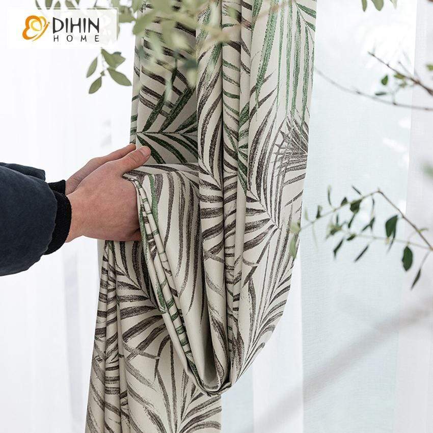 DIHIN HOME Pastoral Simple Branch Printed Curtain ,Cotton Linen ,Blackout Grommet Window Curtain for Living Room ,52x63-inch,1 Panel Roman Shades Curtains Window Blinds custom curtains blackout curtains curtains for living room sheer curtains curtain fabric linen curtains kitchen curtains velvet curtains pinch pleat curtains bay window curtains outdoor curtains pleated curtains floral curtains dining room curtains kitchen valances drapes for bedroom patio curtains nursery curtains grommet curtains
