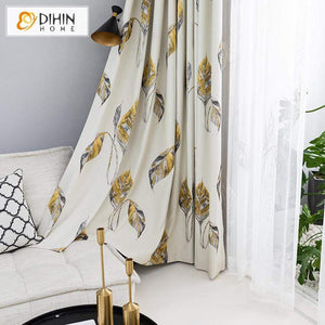 DIHIN HOME Pastoral Simple Leaves Printed Curtain ,Cotton Linen ,Blackout Grommet Window Curtain for Living Room ,52x63-inch,1 Panel Roman Shades Curtains Window Blinds custom curtains blackout curtains curtains for living room sheer curtains curtain fabric linen curtains kitchen curtains velvet curtains pinch pleat curtains bay window curtains outdoor curtains pleated curtains floral curtains dining room curtains kitchen valances drapes for bedroom patio curtains nursery curtains grommet curtains