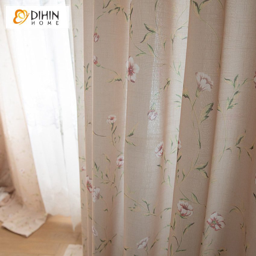 DIHIN HOME Pastoral Small Flowers Printed,Blackout Grommet Window Curtain for Living Room ,52x63-inch,1 Panel Roman Shades Curtains Window Blinds custom curtains blackout curtains curtains for living room sheer curtains curtain fabric linen curtains kitchen curtains velvet curtains pinch pleat curtains bay window curtains outdoor curtains pleated curtains floral curtains dining room curtains kitchen valances drapes for bedroom patio curtains nursery curtains grommet curtains