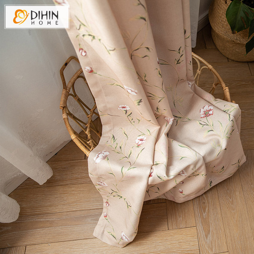 DIHIN HOME Pastoral Small Flowers Printed,Blackout Grommet Window Curtain for Living Room ,52x63-inch,1 Panel Roman Shades Curtains Window Blinds custom curtains blackout curtains curtains for living room sheer curtains curtain fabric linen curtains kitchen curtains velvet curtains pinch pleat curtains bay window curtains outdoor curtains pleated curtains floral curtains dining room curtains kitchen valances drapes for bedroom patio curtains nursery curtains grommet curtains