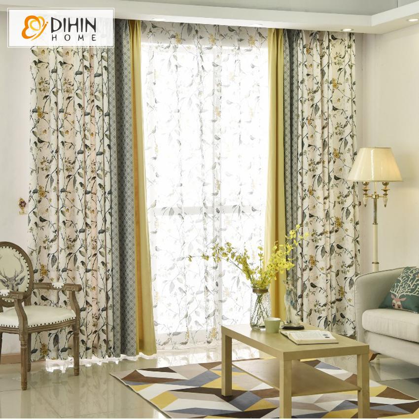 DIHIN HOME Pastoral Tree and Bird Printed,Blackout Grommet Window Curtain for Living Room ,52x63-inch,1 Panel Roman Shades Curtains Window Blinds custom curtains blackout curtains curtains for living room sheer curtains curtain fabric linen curtains kitchen curtains velvet curtains pinch pleat curtains bay window curtains outdoor curtains pleated curtains floral curtains dining room curtains kitchen valances drapes for bedroom patio curtains nursery curtains grommet curtains