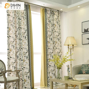 DIHIN HOME Pastoral Tree and Bird Printed,Blackout Grommet Window Curtain for Living Room ,52x63-inch,1 Panel Roman Shades Curtains Window Blinds custom curtains blackout curtains curtains for living room sheer curtains curtain fabric linen curtains kitchen curtains velvet curtains pinch pleat curtains bay window curtains outdoor curtains pleated curtains floral curtains dining room curtains kitchen valances drapes for bedroom patio curtains nursery curtains grommet curtains