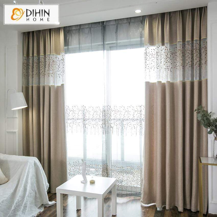 DIHIN HOME Pastoral Tree Embroidered Curtains,Blackout Grommet Window Curtain for Living Room ,52x63-inch,1 Panel Roman Shades Curtains Window Blinds custom curtains blackout curtains curtains for living room sheer curtains curtain fabric linen curtains kitchen curtains velvet curtains pinch pleat curtains bay window curtains outdoor curtains pleated curtains floral curtains dining room curtains kitchen valances drapes for bedroom patio curtains nursery curtains grommet curtains