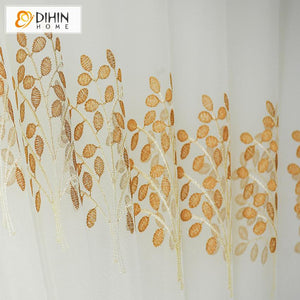 DIHIN HOME Pastoral Tree Embroidery Window Screening ,Sheer Curtain, Grommet Window Curtain for Living Room ,52x63-inch,1 Panel Roman Shades Curtains Window Blinds custom curtains blackout curtains curtains for living room sheer curtains curtain fabric linen curtains kitchen curtains velvet curtains pinch pleat curtains bay window curtains outdoor curtains pleated curtains floral curtains dining room curtains kitchen valances drapes for bedroom patio curtains nursery curtains grommet curtains