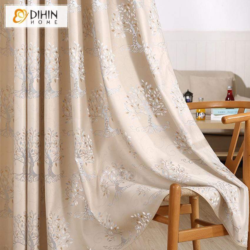 DIHIN HOME Pastoral Tree Jacquard Curtain ,Blackout Grommet Window Curtain for Living Room ,52x63-inch,1 Panel Roman Shades Curtains Window Blinds custom curtains blackout curtains curtains for living room sheer curtains curtain fabric linen curtains kitchen curtains velvet curtains pinch pleat curtains bay window curtains outdoor curtains pleated curtains floral curtains dining room curtains kitchen valances drapes for bedroom patio curtains nursery curtains grommet curtains