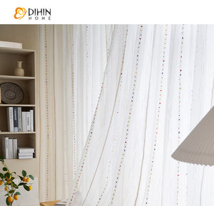 DIHIN HOME Pastoral Trees Embroidered Sheer Curtain, Grommet Window Curtain for Living Room ,52x63-inch,1 Panel Roman Shades Curtains Window Blinds custom curtains blackout curtains curtains for living room sheer curtains curtain fabric linen curtains kitchen curtains velvet curtains pinch pleat curtains bay window curtains outdoor curtains pleated curtains floral curtains dining room curtains kitchen valances drapes for bedroom patio curtains nursery curtains grommet curtains