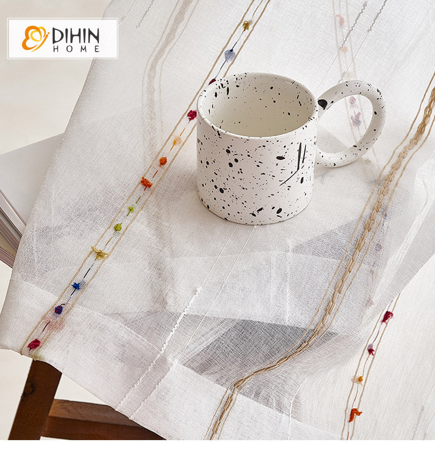 DIHIN HOME Pastoral Trees Embroidered Sheer Curtain, Grommet Window Curtain for Living Room ,52x63-inch,1 Panel Roman Shades Curtains Window Blinds custom curtains blackout curtains curtains for living room sheer curtains curtain fabric linen curtains kitchen curtains velvet curtains pinch pleat curtains bay window curtains outdoor curtains pleated curtains floral curtains dining room curtains kitchen valances drapes for bedroom patio curtains nursery curtains grommet curtains