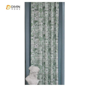DIHIN HOME Pastoral Village Spliced Curtains，Blackout Grommet Window Curtain for Living Room ,52x63-inch,1 Panel Roman Shades Curtains Window Blinds custom curtains blackout curtains curtains for living room sheer curtains curtain fabric linen curtains kitchen curtains velvet curtains pinch pleat curtains bay window curtains outdoor curtains pleated curtains floral curtains dining room curtains kitchen valances drapes for bedroom patio curtains nursery curtains grommet curtains