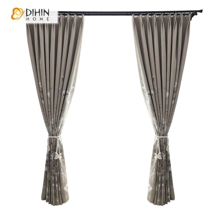 DIHIN HOME Pastoral Vintage Flower Printed Curtain ,Cotton Linen ,Blackout Grommet Window Curtain for Living Room ,52x63-inch,1 Panel Roman Shades Curtains Window Blinds custom curtains blackout curtains curtains for living room sheer curtains curtain fabric linen curtains kitchen curtains velvet curtains pinch pleat curtains bay window curtains outdoor curtains pleated curtains floral curtains dining room curtains kitchen valances drapes for bedroom patio curtains nursery curtains grommet curtains