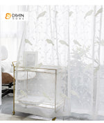 DIHIN HOME Pastoral White Bird Embroidered Sheer Curtain, Grommet Window Curtain for Living Room ,52x63-inch,1 Panel Roman Shades Curtains Window Blinds custom curtains blackout curtains curtains for living room sheer curtains curtain fabric linen curtains kitchen curtains velvet curtains pinch pleat curtains bay window curtains outdoor curtains pleated curtains floral curtains dining room curtains kitchen valances drapes for bedroom patio curtains nursery curtains grommet curtains