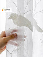 DIHIN HOME Pastoral White Bird Embroidered Sheer Curtain, Grommet Window Curtain for Living Room ,52x63-inch,1 Panel Roman Shades Curtains Window Blinds custom curtains blackout curtains curtains for living room sheer curtains curtain fabric linen curtains kitchen curtains velvet curtains pinch pleat curtains bay window curtains outdoor curtains pleated curtains floral curtains dining room curtains kitchen valances drapes for bedroom patio curtains nursery curtains grommet curtains