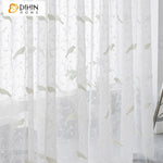 DIHIN HOME Pastoral White Bird Embroidered Sheer Curtain, Grommet Window Curtain for Living Room ,52x63-inch,1 Panel Roman Shades Window Curtains Curtains Window Blinds Curtains Drapes linen drapery curtains and drapes windows drapes custom curtains blackout curtains curtains for living room window shades sheer curtains curtain fabric window treatments custom drapery