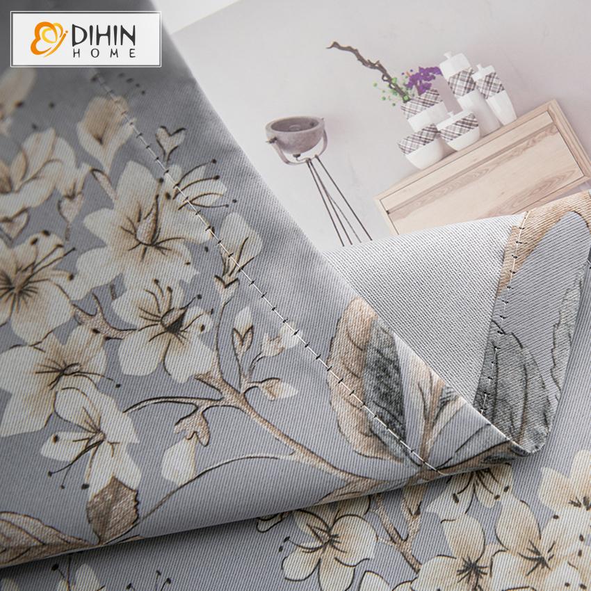 DIHIN HOME Pastoral White Bouquet Printed,Blackout Grommet Window Curtain for Living Room ,52x63-inch,1 Panel Roman Shades Curtains Window Blinds custom curtains blackout curtains curtains for living room sheer curtains curtain fabric linen curtains kitchen curtains velvet curtains pinch pleat curtains bay window curtains outdoor curtains pleated curtains floral curtains dining room curtains kitchen valances drapes for bedroom patio curtains nursery curtains grommet curtains