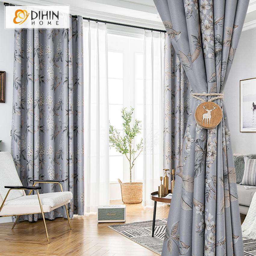 DIHIN HOME Pastoral White Bouquet Printed,Blackout Grommet Window Curtain for Living Room ,52x63-inch,1 Panel Roman Shades Curtains Window Blinds custom curtains blackout curtains curtains for living room sheer curtains curtain fabric linen curtains kitchen curtains velvet curtains pinch pleat curtains bay window curtains outdoor curtains pleated curtains floral curtains dining room curtains kitchen valances drapes for bedroom patio curtains nursery curtains grommet curtains