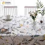 DIHIN HOME Pastoral White Color Bird and Tree Printed Tablecloth For Rectangle Tables,Custom Washed Linen Tablecloth,Handmade Rectangle Table Cover Roman Shades Curtains Window Blinds custom curtains blackout curtains curtains for living room sheer curtains curtain fabric linen curtains kitchen curtains velvet curtains pinch pleat curtains bay window curtains outdoor curtains pleated curtains floral curtains dining room curtains kitchen valances drapes for bedroom patio curtains nursery curtains grommet cur