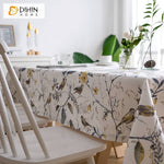 DIHIN HOME Pastoral White Color Bird and Tree Printed Tablecloth For Rectangle Tables,Custom Washed Linen Tablecloth,Handmade Rectangle Table Cover Roman Shades Curtains Window Blinds custom curtains blackout curtains curtains for living room sheer curtains curtain fabric linen curtains kitchen curtains velvet curtains pinch pleat curtains bay window curtains outdoor curtains pleated curtains floral curtains dining room curtains kitchen valances drapes for bedroom patio curtains nursery curtains grommet cur
