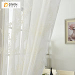 DIHIN HOME Pastoral White Cotton Linen,Sheer Curtain,Grommet Window Curtain for Living Room ,52x63-inch,1 Panel Curtains custom curtains blackout curtains curtains for living room curtain fabric linen curtains