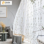 DIHIN HOME Pastoral White Embroidered Leaves,Sheer Curtain, Grommet Window Curtain for Living Room ,52x63-inch,1 Panel Roman Shades Curtains Window Blinds custom curtains blackout curtains curtains for living room sheer curtains curtain fabric linen curtains kitchen curtains velvet curtains pinch pleat curtains bay window curtains outdoor curtains pleated curtains floral curtains dining room curtains kitchen valances drapes for bedroom patio curtains nursery curtains grommet curtains