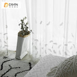 DIHIN HOME Pastoral White Feather Embroidered,Sheer Curtain,Grommet Window Curtain for Living Room ,52x63-inch,1 Panel Curtains custom curtains blackout curtains curtains for living room curtain fabric linen curtains