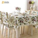 DIHIN HOME Pastoral White Flowers and Birds Printed Tablecloth With White Lace For Rectangle Tables,Custom Washed Linen Tablecloth,Handmade Rectangle Table Cover Roman Shades Curtains Window Blinds custom curtains blackout curtains curtains for living room sheer curtains curtain fabric linen curtains kitchen curtains velvet curtains pinch pleat curtains bay window curtains outdoor curtains pleated curtains floral curtains dining room curtains kitchen valances drapes for bedroom patio curtains nursery curtai