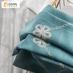 DIHIN HOME Pastoral White Flowers Embroidered Curtain,Blackout Curtains Grommet Window Curtain for Living Room ,52x84-inch,1 Panel Curtains custom curtains blackout curtains curtains for living room curtain fabric linen curtains