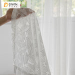 DIHIN HOME Pastoral White Leaves Embroidered,Sheer Curtain,Blackout Grommet Window Curtain for Living Room ,52x63-inch,1 Panel Roman Shades Curtains Window Blinds custom curtains blackout curtains curtains for living room sheer curtains curtain fabric linen curtains kitchen curtains velvet curtains pinch pleat curtains bay window curtains outdoor curtains pleated curtains floral curtains dining room curtains kitchen valances drapes for bedroom patio curtains nursery curtains grommet curtains