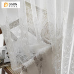 DIHIN HOME Pastoral White Leaves Embroidered,Sheer Curtain,Blackout Grommet Window Curtain for Living Room ,52x63-inch,1 Panel Roman Shades Curtains Window Blinds custom curtains blackout curtains curtains for living room sheer curtains curtain fabric linen curtains kitchen curtains velvet curtains pinch pleat curtains bay window curtains outdoor curtains pleated curtains floral curtains dining room curtains kitchen valances drapes for bedroom patio curtains nursery curtains grommet curtains