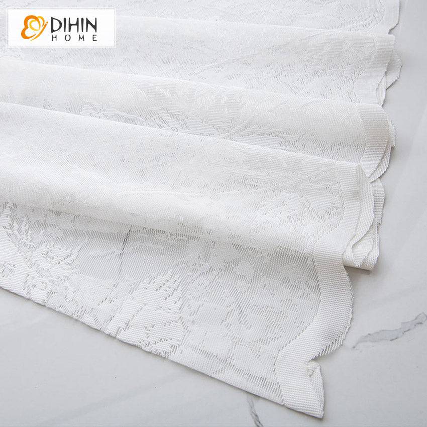 DIHIN HOME Pastoral White Maple Leaf Yarn-dyed Sheer Curtain,Grommet Window Curtain for Living Room ,52x63-inch,1 Panel Roman Shades Curtains Window Blinds custom curtains blackout curtains curtains for living room sheer curtains curtain fabric linen curtains kitchen curtains velvet curtains pinch pleat curtains bay window curtains outdoor curtains pleated curtains floral curtains dining room curtains kitchen valances drapes for bedroom patio curtains nursery curtains grommet curtains