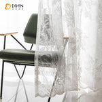 DIHIN HOME Pastoral White Maple Leaf Yarn-dyed Sheer Curtain,Grommet Window Curtain for Living Room ,52x63-inch,1 Panel Roman Shades Curtains Window Blinds custom curtains blackout curtains curtains for living room sheer curtains curtain fabric linen curtains kitchen curtains velvet curtains pinch pleat curtains bay window curtains outdoor curtains pleated curtains floral curtains dining room curtains kitchen valances drapes for bedroom patio curtains nursery curtains grommet curtains