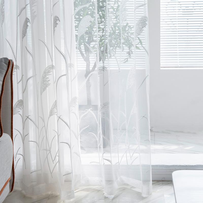 DIHIN HOME Pastoral White Plants Cotton Linen Embroidered Day Curtain ,Sheer Curtain, Grommet Window Curtain for Living Room ,52x63-inch,1 Panel Roman Shades Curtains Window Blinds custom curtains blackout curtains curtains for living room sheer curtains curtain fabric linen curtains kitchen curtains velvet curtains pinch pleat curtains bay window curtains outdoor curtains pleated curtains floral curtains dining room curtains kitchen valances drapes for bedroom patio curtains nursery curtains grommet curtai