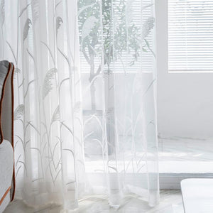 DIHIN HOME Pastoral White Plants Cotton Linen Embroidered Day Curtain ,Sheer Curtain, Grommet Window Curtain for Living Room ,52x63-inch,1 Panel Roman Shades Curtains Window Blinds custom curtains blackout curtains curtains for living room sheer curtains curtain fabric linen curtains kitchen curtains velvet curtains pinch pleat curtains bay window curtains outdoor curtains pleated curtains floral curtains dining room curtains kitchen valances drapes for bedroom patio curtains nursery curtains grommet curtai