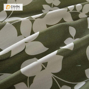 DIHIN HOME Pastoral White Plants Printed，Blackout Grommet Window Curtain for Living Room ,52x63-inch,1 Panel Roman Shades Curtains Window Blinds custom curtains blackout curtains curtains for living room sheer curtains curtain fabric linen curtains kitchen curtains velvet curtains pinch pleat curtains bay window curtains outdoor curtains pleated curtains floral curtains dining room curtains kitchen valances drapes for bedroom patio curtains nursery curtains grommet curtains