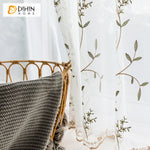 DIHIN HOME Pastoral Willow Branch Embroidered,Sheer Curtain,Grommet Window Curtain for Living Room ,52x63-inch,1 Panel Roman Shades Curtains Window Blinds custom curtains blackout curtains curtains for living room sheer curtains curtain fabric linen curtains kitchen curtains velvet curtains pinch pleat curtains bay window curtains outdoor curtains pleated curtains floral curtains dining room curtains kitchen valances drapes for bedroom patio curtains nursery curtains grommet curtains
