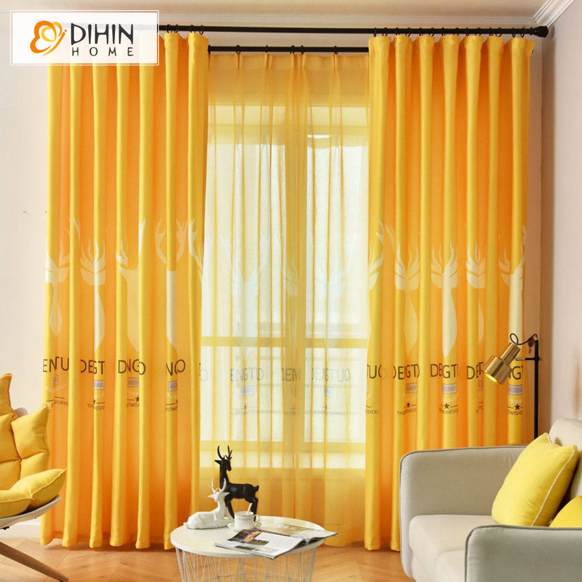 DIHIN HOME Pastoral Yellow Color Printed,Blackout Curtains Grommet Window Curtain for Living Room,52x63-inch,1 Panel Roman Shades Curtains Window Blinds custom curtains blackout curtains curtains for living room sheer curtains curtain fabric linen curtains kitchen curtains velvet curtains pinch pleat curtains bay window curtains outdoor curtains pleated curtains floral curtains dining room curtains kitchen valances drapes for bedroom patio curtains nursery curtains grommet curtains