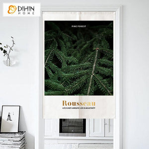 DIHIN HOME Pine Forest Printed Japanese Noren Doorway Curtain Tapestry,Cotton Linen,Door Way Curtain Door Hanging Tapestry,33.5''Wx59''L,1 Panel Roman Shades Window Curtains Curtains Window Blinds Curtains Drapes linen drapery curtains and drapes windows drapes custom curtains blackout curtains curtains for living room window shades sheer curtains curtain fabric window treatments custom drapery