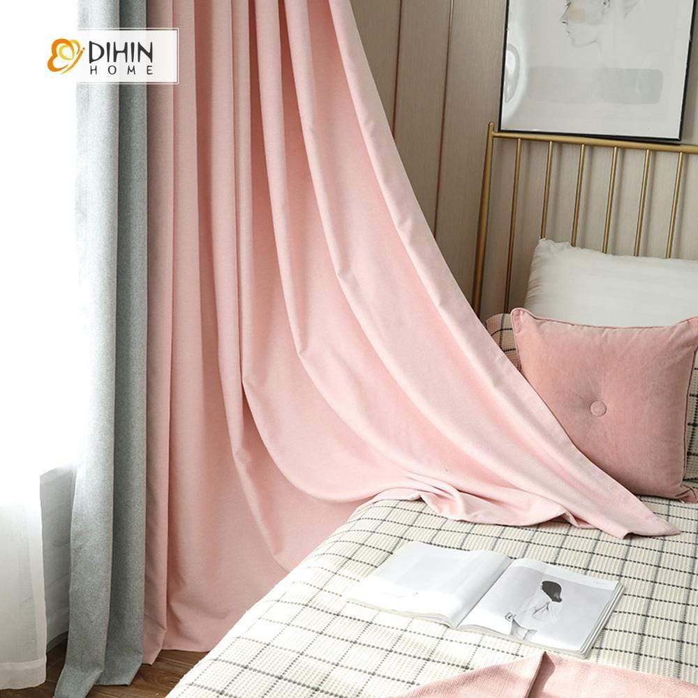 DIHIN HOME Pink and Grey  Printed，Blackout Grommet Window Curtain for Living Room ,52x63-inch,1 Panel Roman Shades Curtains Window Blinds custom curtains blackout curtains curtains for living room sheer curtains curtain fabric linen curtains kitchen curtains velvet curtains pinch pleat curtains bay window curtains outdoor curtains pleated curtains floral curtains dining room curtains kitchen valances drapes for bedroom patio curtains nursery curtains grommet curtains