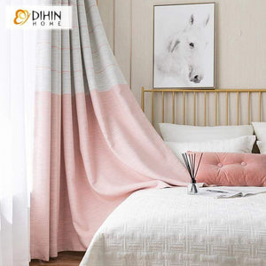 DIHIN HOME Pink Color Striped Cotton Linen Curtains ,Blackout Grommet Window Curtain for Living Room ,52x63-inch,1 Panel Roman Shades Curtains Window Blinds custom curtains blackout curtains curtains for living room sheer curtains curtain fabric linen curtains kitchen curtains velvet curtains pinch pleat curtains bay window curtains outdoor curtains pleated curtains floral curtains dining room curtains kitchen valances drapes for bedroom patio curtains nursery curtains grommet curtains