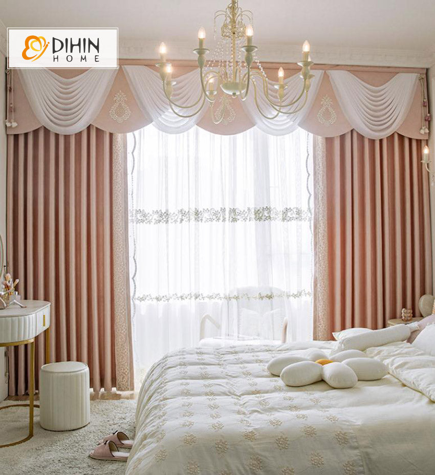 DIHIN HOME Pink Color Velvet Luxurious Valance,Blackout Curtains Grommet Window Curtain for Living Room,1 Panel Roman Shades Curtains Window Blinds custom curtains blackout curtains curtains for living room sheer curtains curtain fabric linen curtains kitchen curtains velvet curtains pinch pleat curtains bay window curtains outdoor curtains pleated curtains floral curtains dining room curtains kitchen valances drapes for bedroom patio curtains nursery curtains grommet curtains