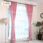 DIHIN HOME Pink Dandelion Embroidered，Blackout Grommet Window Curtain for Living Room ,52x63-inch,1 Panel Roman Shades Curtains Window Blinds custom curtains blackout curtains curtains for living room sheer curtains curtain fabric linen curtains kitchen curtains velvet curtains pinch pleat curtains bay window curtains outdoor curtains pleated curtains floral curtains dining room curtains kitchen valances drapes for bedroom patio curtains nursery curtains grommet curtains