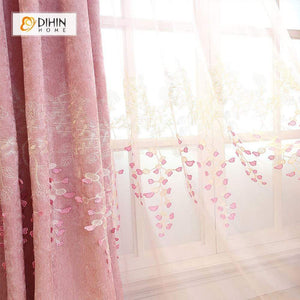DIHIN HOME Pink Love Embroidered ,Blackout Grommet Window Curtain for Living Room ,52x63-inch,1 Panel Roman Shades Curtains Window Blinds custom curtains blackout curtains curtains for living room sheer curtains curtain fabric linen curtains kitchen curtains velvet curtains pinch pleat curtains bay window curtains outdoor curtains pleated curtains floral curtains dining room curtains kitchen valances drapes for bedroom patio curtains nursery curtains grommet curtains