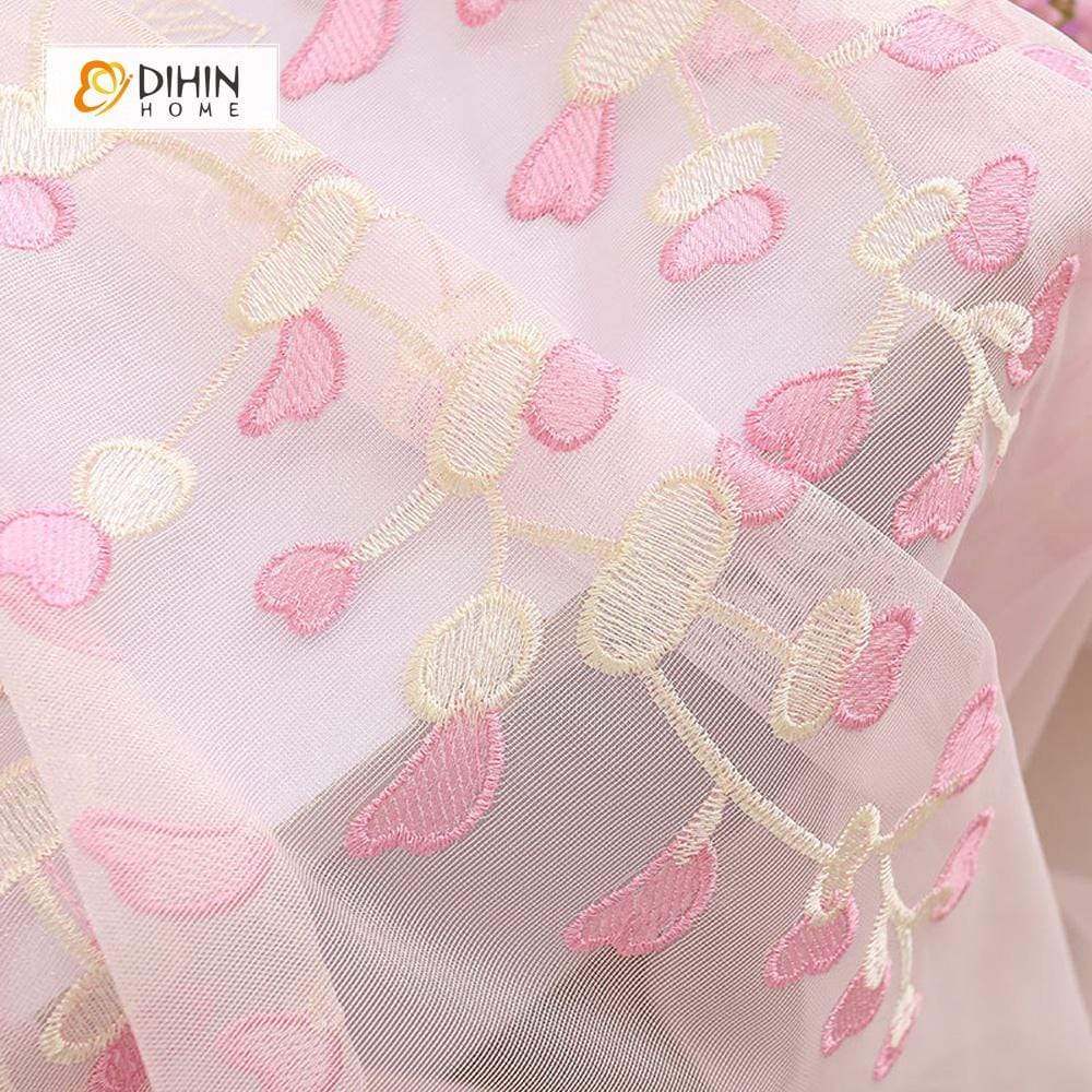 DIHIN HOME Pink Love Embroidered ,Blackout Grommet Window Curtain for Living Room ,52x63-inch,1 Panel Roman Shades Curtains Window Blinds custom curtains blackout curtains curtains for living room sheer curtains curtain fabric linen curtains kitchen curtains velvet curtains pinch pleat curtains bay window curtains outdoor curtains pleated curtains floral curtains dining room curtains kitchen valances drapes for bedroom patio curtains nursery curtains grommet curtains