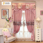 DIHIN HOME Pink Luxury Embroidered Valance ,Blackout Curtains Grommet Window Curtain for Living Room ,52x84-inch,1 Panel Curtains custom curtains blackout curtains curtains for living room curtain fabric linen curtains