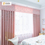 DIHIN HOME Pink Plant Exquisite Luxurious Embroidered Valance ,Blackout Curtains Grommet Window Curtain for Living Room ,52x84-inch,1 Panel Curtains custom curtains blackout curtains curtains for living room curtain fabric linen curtains