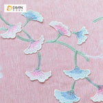 DIHIN HOME Pink Plant Exquisite Luxurious Embroidered Valance ,Blackout Curtains Grommet Window Curtain for Living Room ,52x84-inch,1 Panel Curtains custom curtains blackout curtains curtains for living room curtain fabric linen curtains