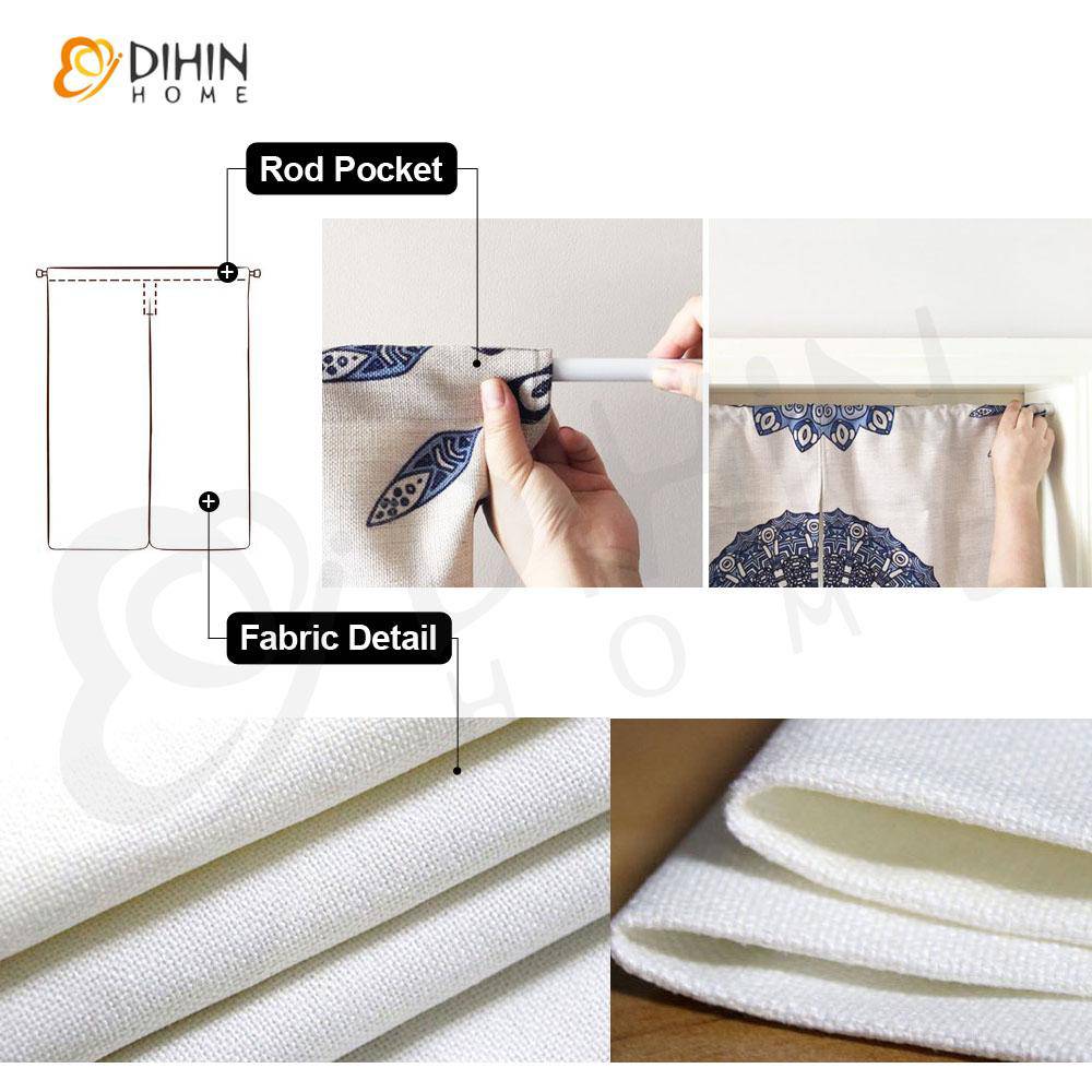 DIHIN HOME Plants Blessings Printed Japanese Noren Doorway Curtain Tapestry,Cotton Linen,Door Way Curtain Door Hanging Tapestry,33.5''Wx59''L,1 PanelDoor CurtainDIHINHOME Home Textile